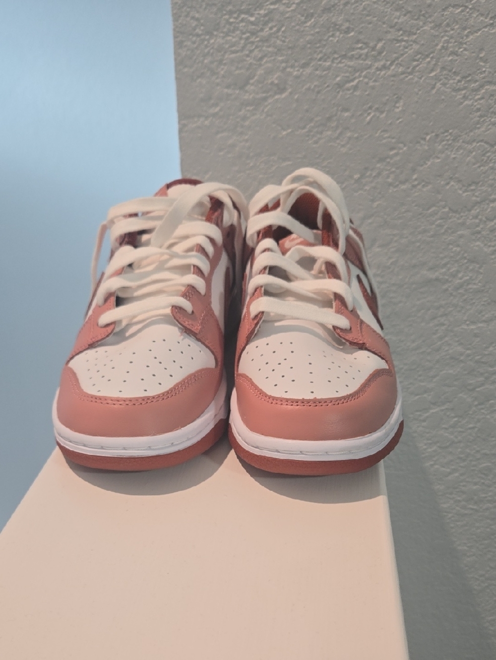 Nike Womens Pink and White Low-Top Sneakers